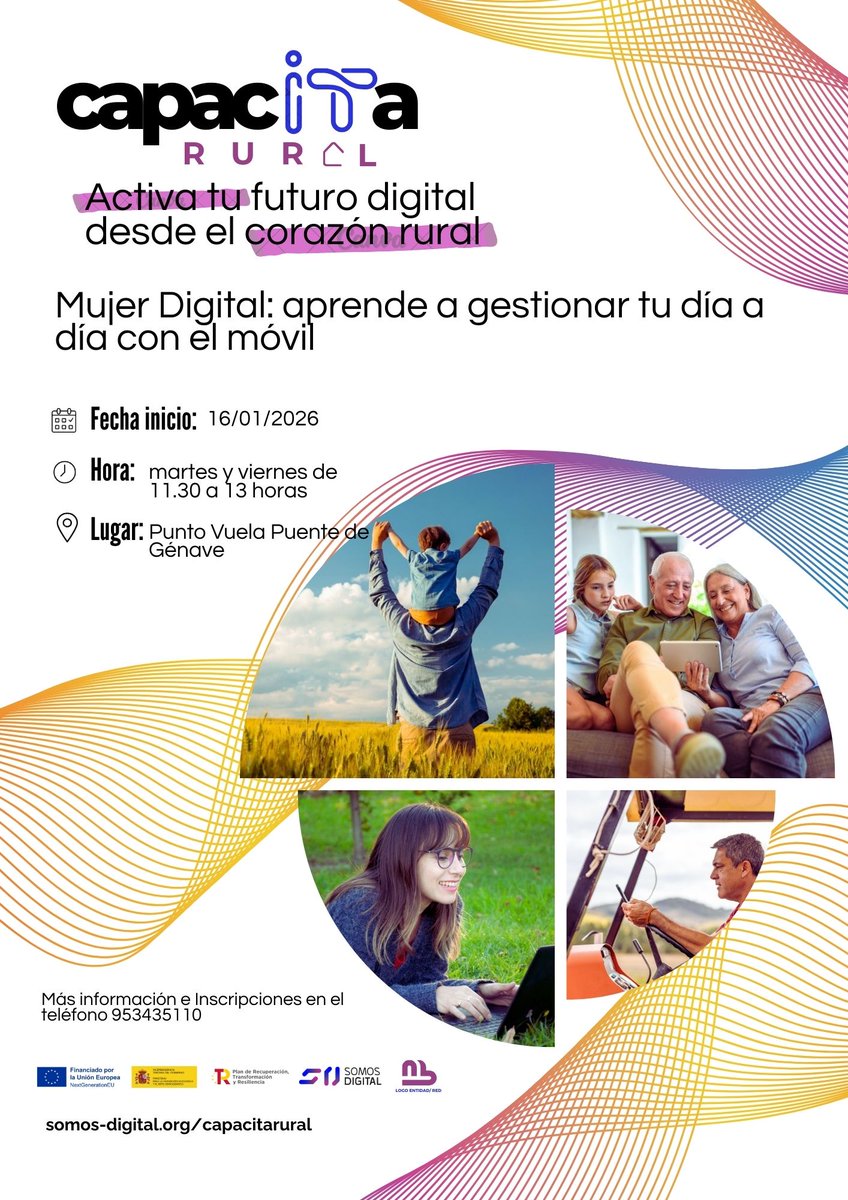 Participamos en el proyecto CapacITa rural, desarrollado por <a href="/SomosDigital_/">Asociación Somos Digital</a> 
Comenzamos este viernes con un taller sobre el uso del móvil en nuestro día a día