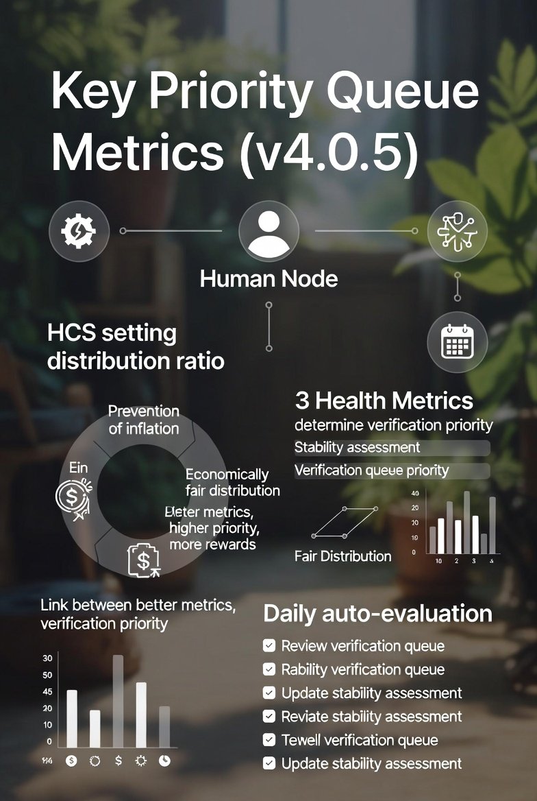 HariKrishn40828's tweet photo. Key Priority Queue Metrics (v4.0.5)

Purpose:

· Assess Human Node stability
· Determine priority in verification queue
· Core part of "Fair Distribution"

Mechanism:

· HCS → sets distribution ratio
· 3 Health Metrics → set verification priority
#InterLink #ITLG #ITL https://t.co/nkpCEBleIl