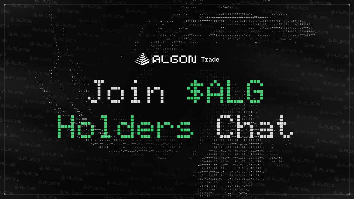 AlgonTrade's tweet image. 💯 Join $ALG Holders Chat! 

Want more alpha and direct access to the team?
Join our holders chat.

Requirement:
Hold minimum 10000 $ALG (~$6)

Security Tip:
Use a clean "burner" wallet with only 10k tokens if you prefer.

Join $ALG holders chat here 👇
telegram.me/collablandbot?…