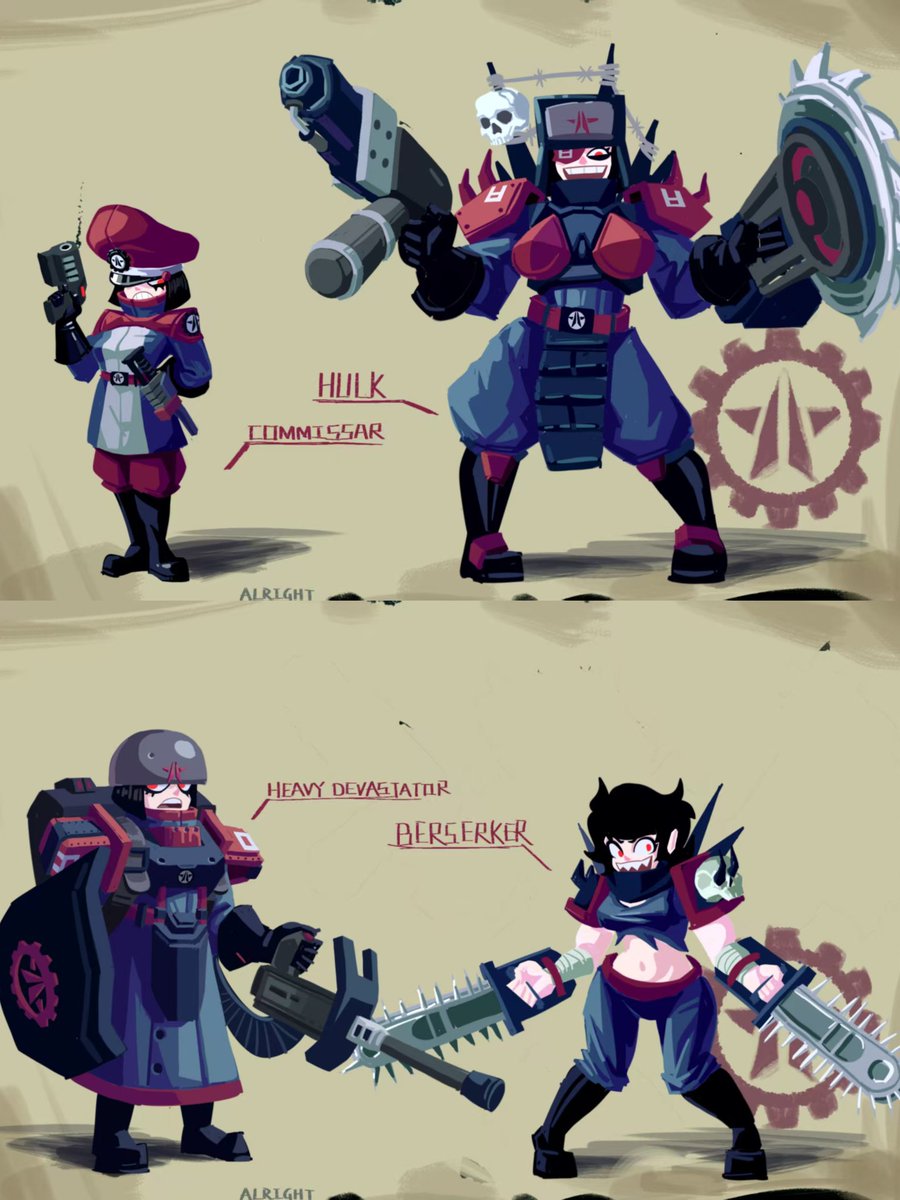AlrightMa123's tweet photo. Cyberstan Girls-Commissar and Heavy Devastator
Kinda like supercell's characters🙂
art and model by me
#helldivers2art
#Helldivers2 https://t.co/TqwsQu6MIA