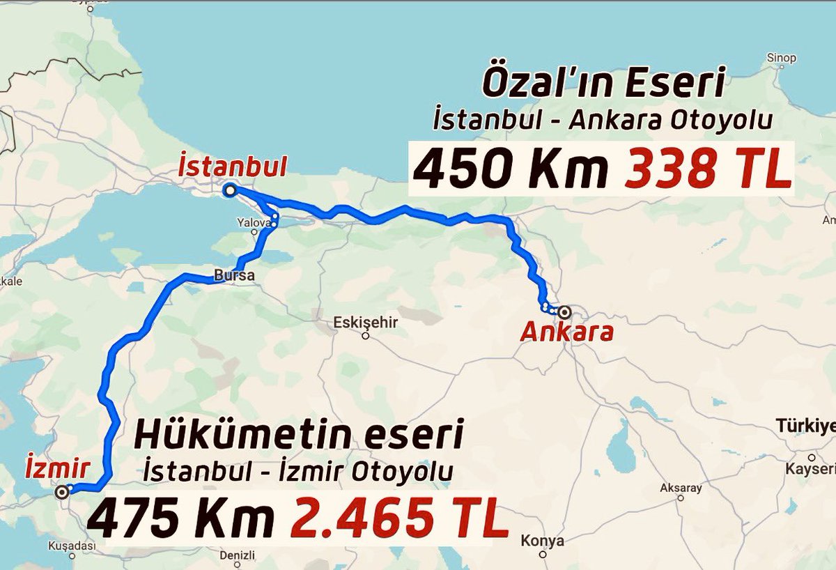 LutfuTurkkan's tweet image. 📌23 yılda ~3,5 trilyon dolara yakın vergi toplayan Ak Parti iktidarının hizmet diye sunduğu, vatandaşı kandırdıklarından bir tanesini söyleyeyim mi size?

📌İstanbul’dan İzmir’e gideceksiniz.

📌Uçakla gidecekseniz, eğer son dakika almıyorsanız bileti, ödeyeceğiniz ücret takribi…
