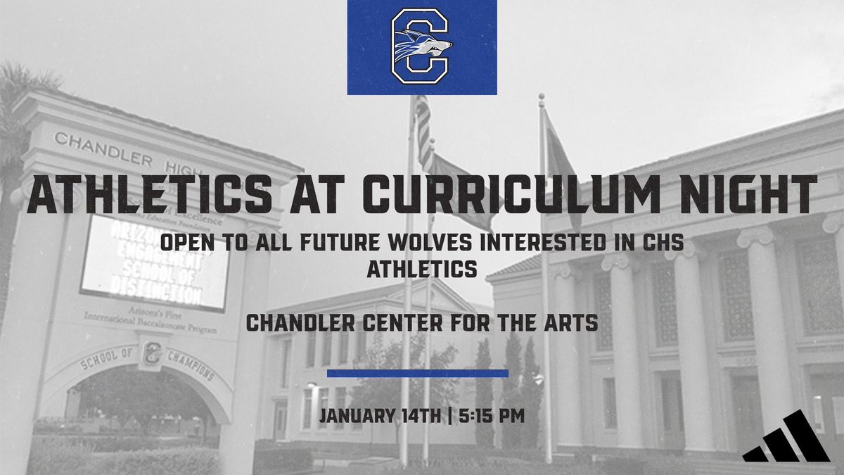 WolfPacTrack's tweet image. Come out and see what Chandler Track is all about at Athletics night, as a part of curriculum night in the Chandler center for arts starting at 5:15 PM. Z @CUSDAthletics @ChandlerUnified @SOC_CHSWOLVES