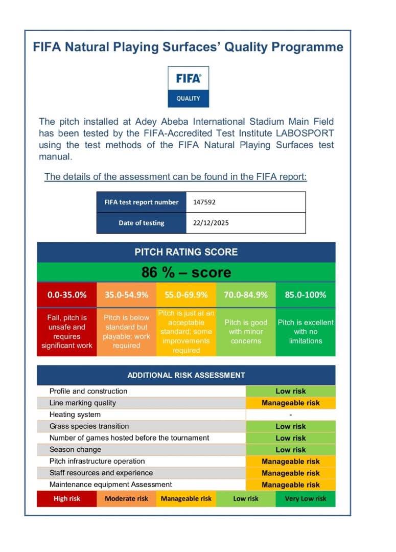 Ktad171252's tweet photo. 🇪🇹⚽ ​The main stadium of Addis Ababa Stadium has passed all FIFA requirements with flying colors and received full accreditation! This achievement makes the stadium ready for major international competitions !.
​#Ethiopia #AdeyAbebaStadium #FIFACertified #Football #AddisAbaba https://t.co/s2tXWNkqxY