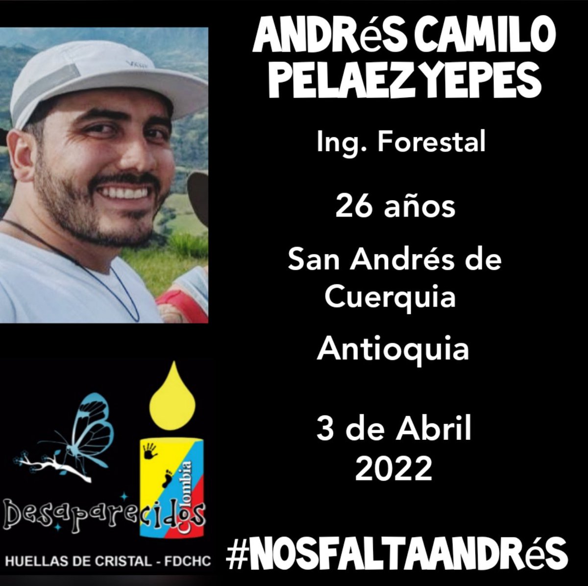 #DondeEstaCamilo #AndresCamiloNoAparece Dios 1.277 días desaparecido! Esperando respuestas de la Fiscalía, cómo va la investigación? Que están haciendo para esclarecer este caso? Ya va mucho tiempo y no ha pasado nada nuevo, todo se volvió paisaje? Que pasa en este país? La vida!