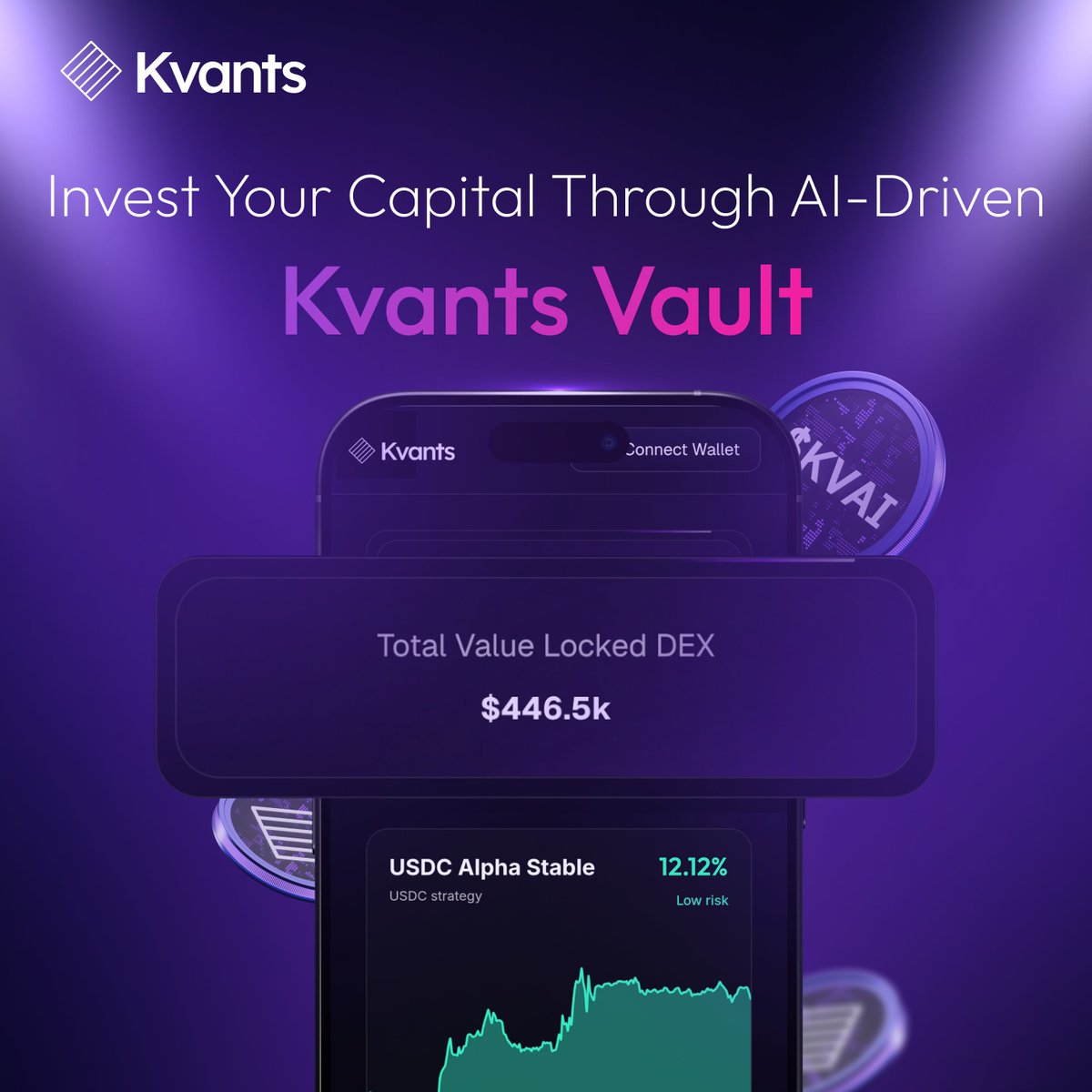 KvantsAI's tweet image. #Crypto market can be complex. Your strategy doesn’t have to be.

@KvantsAI  Vaults let you deploy your capital through #AI-driven quantitative strategies, designed for structured execution, risk-adjusted positions, and on-chain transparency.

❎No manual trading.

❎No…