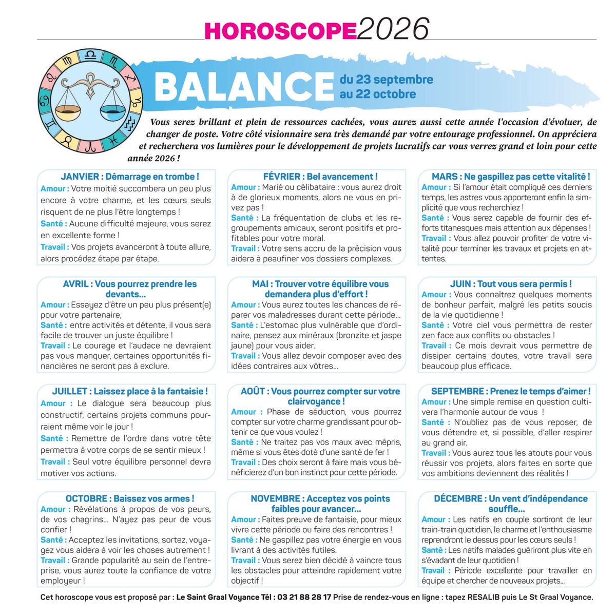 avarus62's tweet photo. Cher BALANCE, retrouvez gratuitement votre horoscope de l'année 
Bonne année à tous, Le St Graal Voyance  
#horoscope #lestgraal #saintgraal #lestgraalvoyance #lesaintgraalvoyance #stgraal #voyancestomer #voyantesaintomer #boutiqueesoterique #magasinesoterique #cabinetvoyance https://t.co/3hCdObYqYc