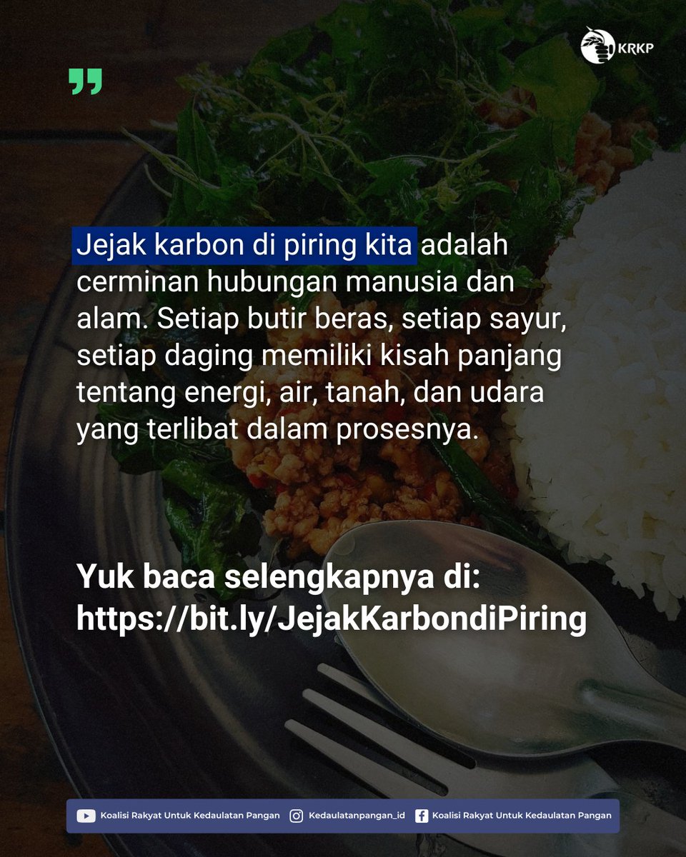 Sobat Pangan!

Seringkali kita hanya melihat makanan sebagai sumber energi, tanpa menyadari "biaya" tersembunyi di baliknya.

Sistem pangan kita saat ini ternyata menyumbang emisi karbon yang masif, sehingga dapat memicu krisis hidrometeorologi seperti banjir ekstrem dan
