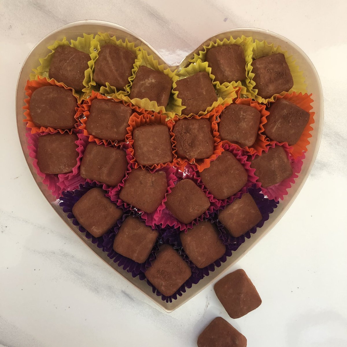 Love is in the air…💜 What’s more romantic than a heart shaped box filled with handmade truffles? Visit our website to see our full Valentine’s Collection. #handmadetruffles #chocolateshop #henleyonthames