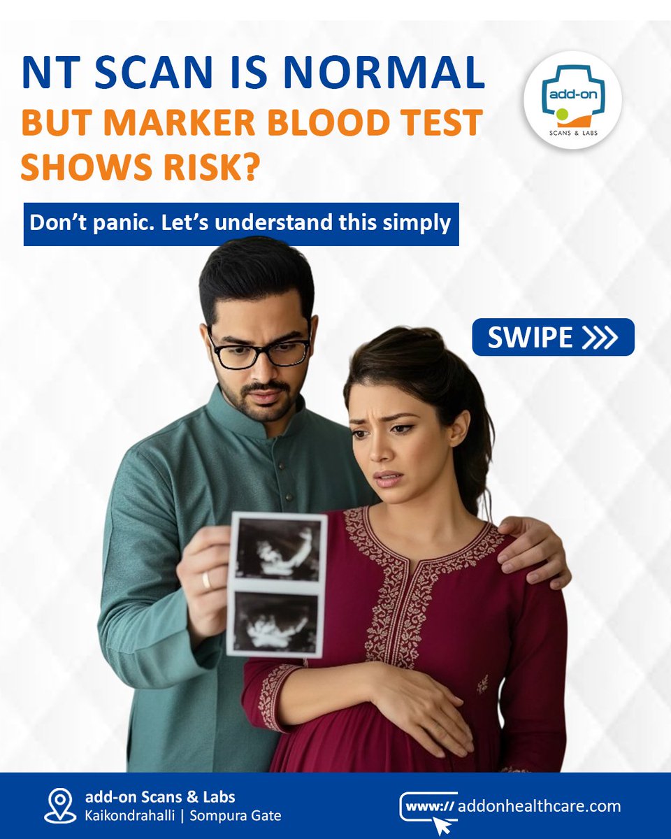 addonscans's tweet image. 𝐍𝐓 𝐒𝐜𝐚𝐧 𝐢𝐬 𝐍𝐨𝐫𝐦𝐚𝐥
𝐁𝐮𝐭 𝐌𝐚𝐫𝐤𝐞𝐫 𝐁𝐥𝐨𝐨𝐝 𝐓𝐞𝐬𝐭
𝐒𝐡𝐨𝐰𝐬 𝐑𝐢𝐬𝐤? 🤍🤰#addonhealthcare #NTScan #DoubleMarkerTest #PregnancyCare #FetalMedicine