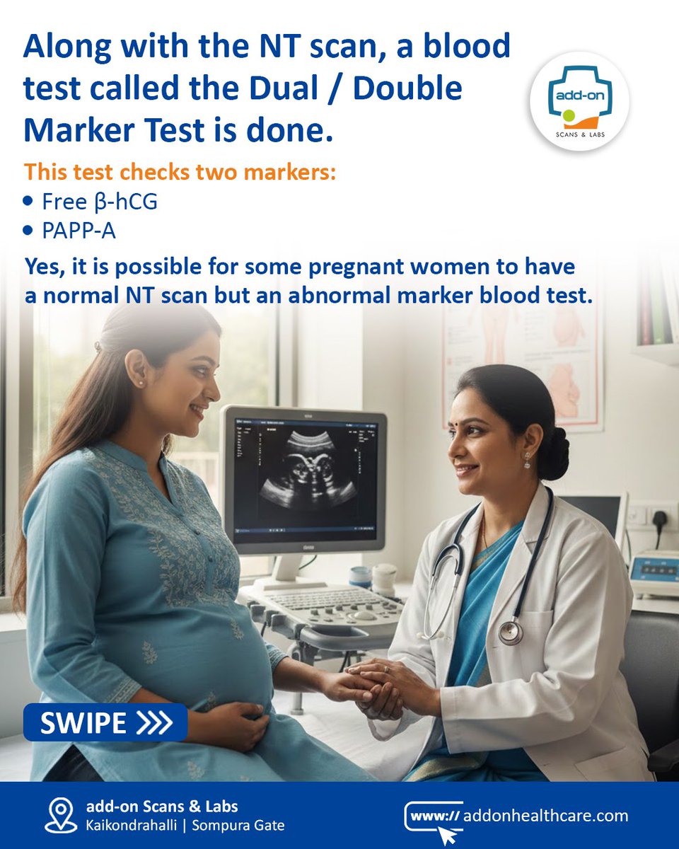 addonscans's tweet image. 𝐍𝐓 𝐒𝐜𝐚𝐧 𝐢𝐬 𝐍𝐨𝐫𝐦𝐚𝐥
𝐁𝐮𝐭 𝐌𝐚𝐫𝐤𝐞𝐫 𝐁𝐥𝐨𝐨𝐝 𝐓𝐞𝐬𝐭
𝐒𝐡𝐨𝐰𝐬 𝐑𝐢𝐬𝐤? 🤍🤰#addonhealthcare #NTScan #DoubleMarkerTest #PregnancyCare #FetalMedicine