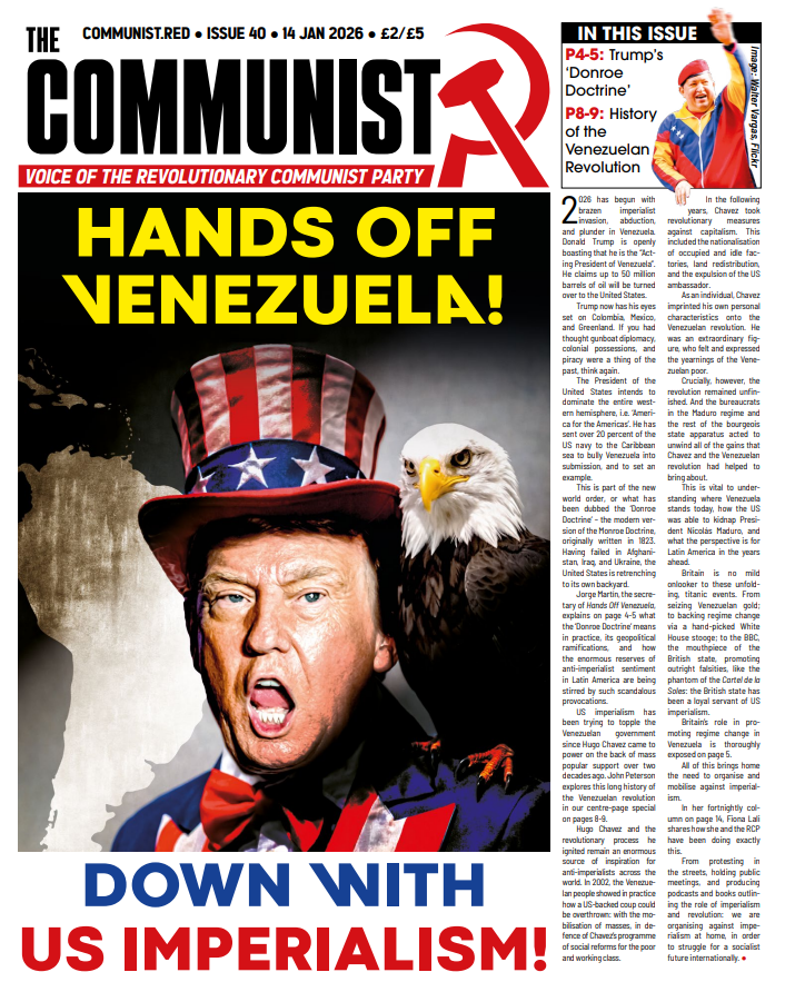 marxistJorge's tweet photo. Latest issue of the Communist, RCP paper @revcommunists #handsoffVenezuela - get your copy here: https://t.co/AQCud3vj2v https://t.co/59Yr9CJecT