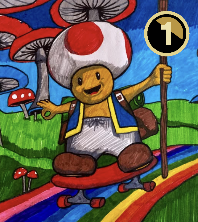 letsprowess's tweet photo. Number 1, Callistus Azupwah, advances to THE GREAT FINAL due to Number 9, Emma, has no shown a new #drawingart #toad #MarioKartWorld  consequently, she is disqualified.

This is the drawing designed by Number 1, Callistus Azupwah used to play the Semi-Final 1. Let's Prowess https://t.co/GIOpHZ2PUm