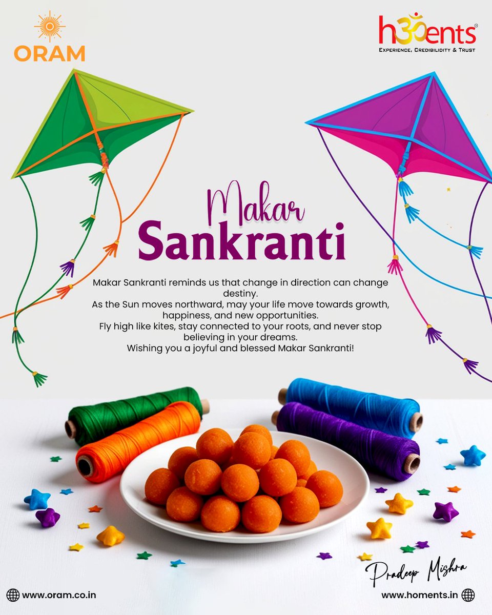 🌞 May your worries fly away like kites in the open sky

Your days turn sweet like tilgud,

and every new beginning bring warmth, hope, and success.

Wishing you a Makar Sankranti filled with positivity, progress, and reasons to smile—today and always. 🪁

💛Happy Makar Sankranti