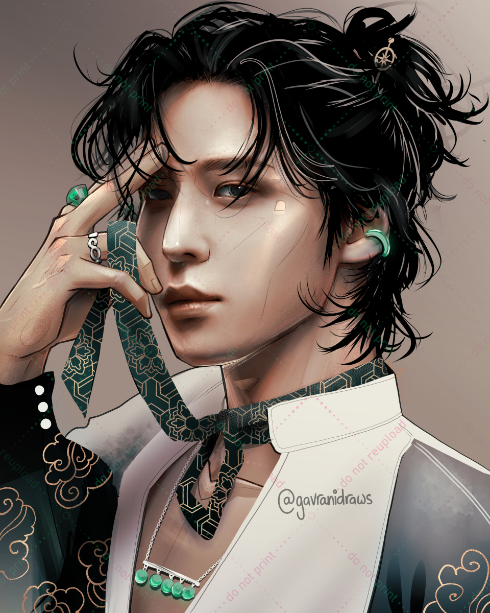 gavranidraws's tweet image. ponytail ✨ #YUNHO #ATEEZfanart