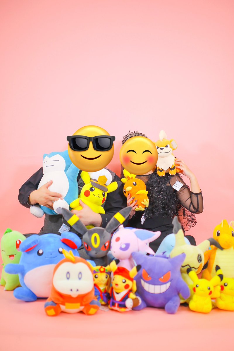 5252metto's tweet photo. 去年！お友達に！うちにいるポケモンたちと！ウェディングフォト撮ってもらいました❣️❣️❣️ ほとんどUFOキャッチャーでお迎えしたもの❣️❣️❣️ https://t.co/Yy5XvurAjG