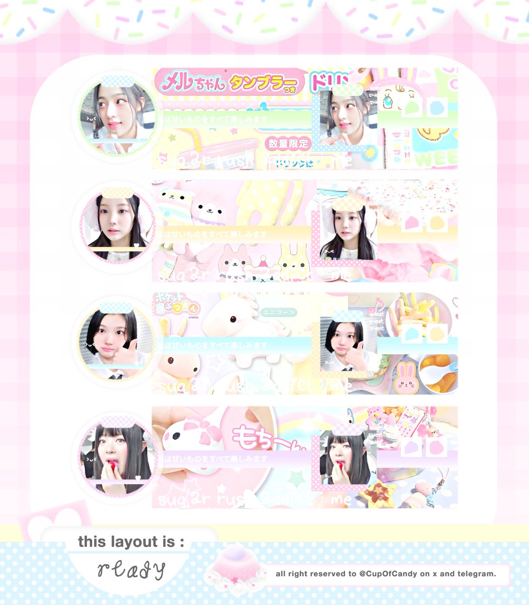 cakeu___u's tweet image. help repost? thankchu &amp;gt;____&amp;lt; #zonauang 

haiing! aku ada layout ready stock siap pakai minju minji wonhee haerin wonyoung update terbaru yang bisa dibawa pulang sekarang juga seharga &amp;lt; 8.OOO &amp;gt; sila dm @CupOfCandy untuk jemput :D