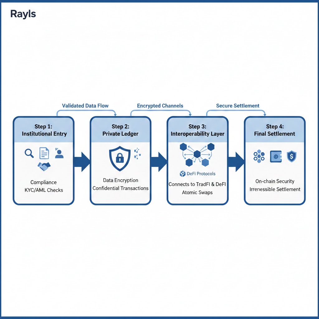 Punkdec1's tweet image. Why Most Institutional DeFi Talk Feels Off

I've always felt that most institutional DeFi talk skips the uncomfortable parts.

Real firms don't want noise, experiments, or vague assumptions.
Rayls feels like it starts from that reality instead.

What Rayls Does Differently

What…
