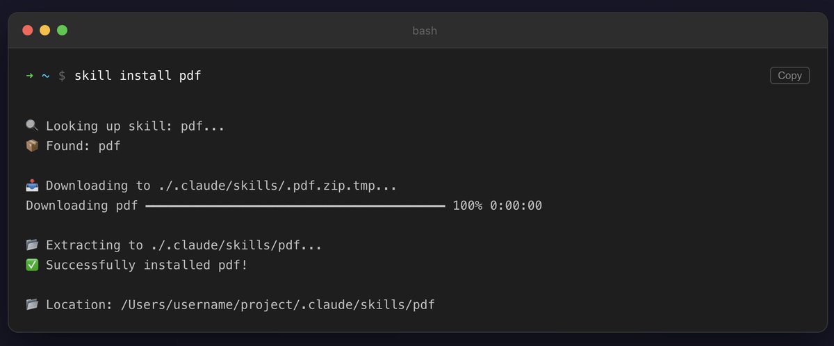 Here’s a new CLI tool worth trying: pip install agent-skill. It offers one-click search and installation, perfect for #ClaudeCode users.”