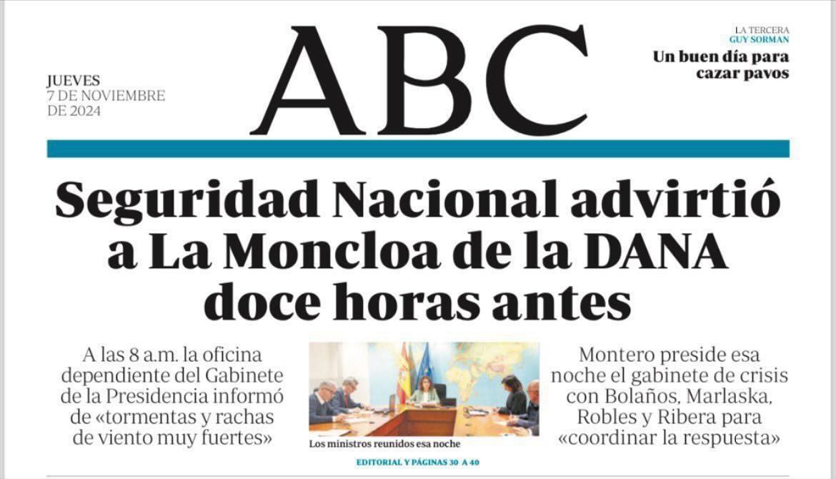 GuillermoRocaf1's tweet image. ESCÁNDALO: @sanchezcastejon OCULTÓ deliberadamente una INFORME de SEGURIDAD NACIONAL que avisaba de la DANA al Jefe de la @policia en VALENCIA y al resto del Estado Español 😱⚠️

El muy criminal sabía lo que vendría y LO OCULTÓ 👇🧐