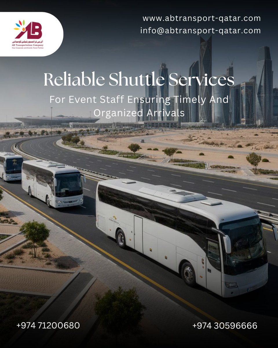 qatartransport's tweet image. Stress-Free Event Staff Transport with AB Transport Qatar. Punctual, comfortable shuttle services that keep your events running smoothly. 
🌐 abtransport-qatar.com

#ABTransportQatar #EventTransport #ShuttleServices