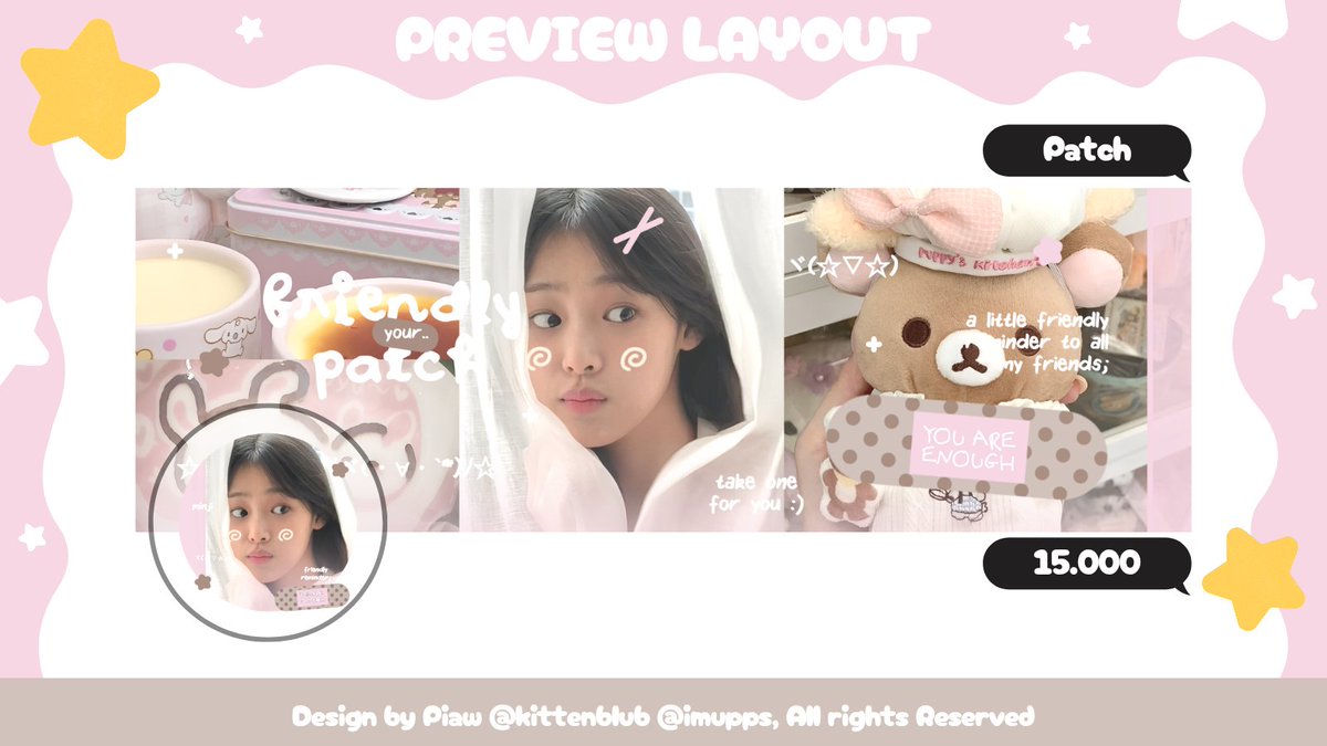 kittenblub's tweet image. 🍮💬 Help RT { Any interaction are appreciated! 🩹}

Hallo... man teman kenalan yuk sama anak baru piaw namanya " Patch " &amp;gt;3&amp;lt; ❤️‍🩹 kalian suka nggak?💬

📌 All layout ufs ( Minji Keonho Ningning Shin eunsoo ) bisa ditake skrng, " yuk jadi first patch 🩹 haver ✨️ " #zonauang