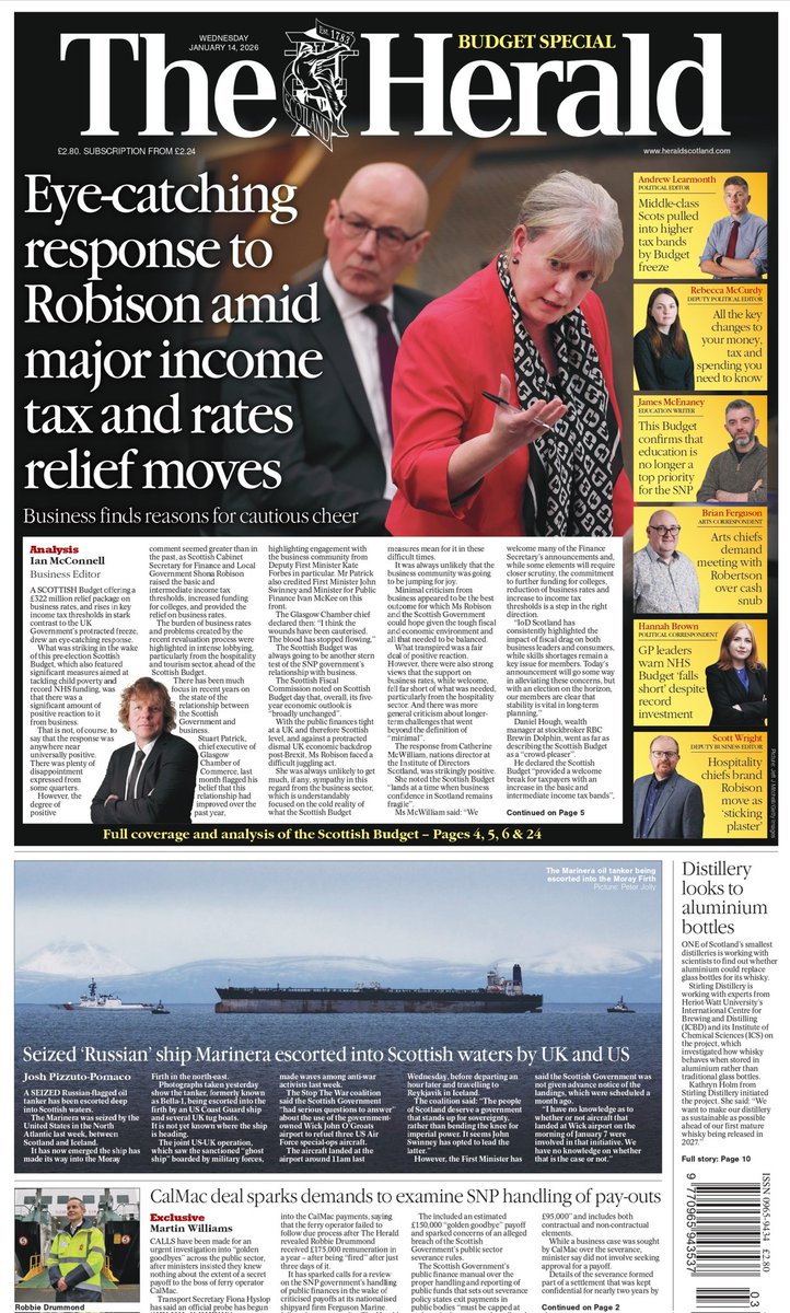 That's a bunch of very smart folk talking about, ahem, some folk. Tremendous value in <a href="/heraldscotland/">The Herald</a> today. All your budgety analysis from <a href="/andrewlearmonth/">Andrew Learmonth</a> <a href="/_RebeccaMcCurdy/">Rebecca McCurdy</a> <a href="/MrMcEnaney/">James McEnaney</a> <a href="/brianjaffa/">Brian Ferguson</a> <a href="/HannahMargBrown/">Hannah Brown</a> <a href="/ScottWWright/">Scott Wright</a> <a href="/ianmcconnellHT/">Ian McConnell</a>