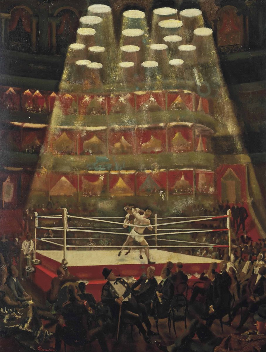 PaintingsLondon's tweet image. 'The London Amateur Boxing Championship held at the Royal Albert Hall' (1948) by Alfred Reginald Thomson

(Private collection)