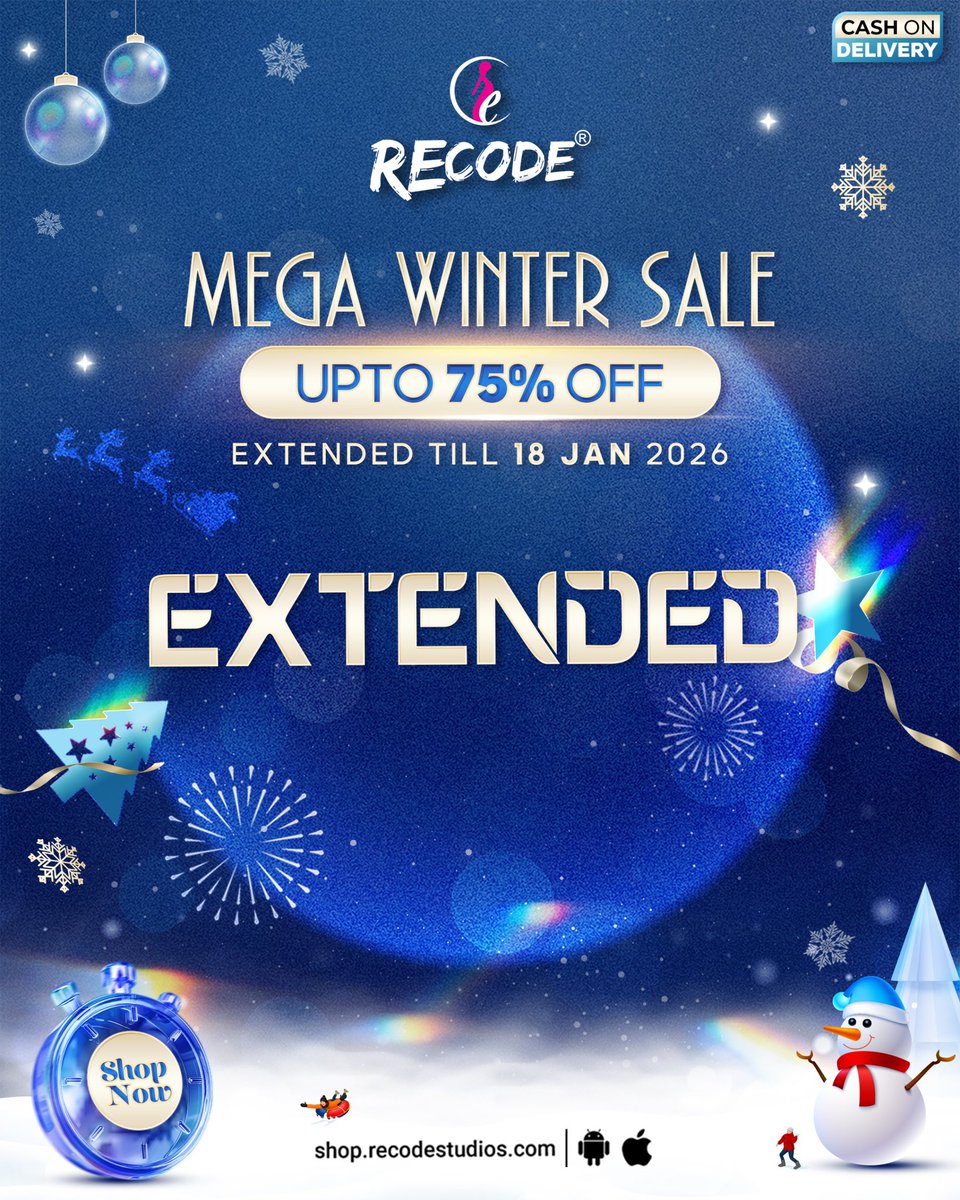 Celebrating YOU! 😍 4,50,000 strong on Insta! 🎉 Huge thanks to the Recode fam 💖! We're extending our mega winter sale till 18th Jan 🔥 - grab your faves and glow with Recode!