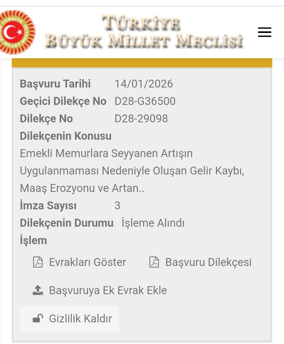 E devlet üzerinden TBMM Dilekçe Komisyonuna  göndermiş olduğum emekli memurlara da #SeyyanenZam konulu dilekçe katılıma açık olarak imzaya açılmıştır. Destek vermek isteyenler için dilekçe no: D28-G29098
#EmekliMemuradaSeyyanen