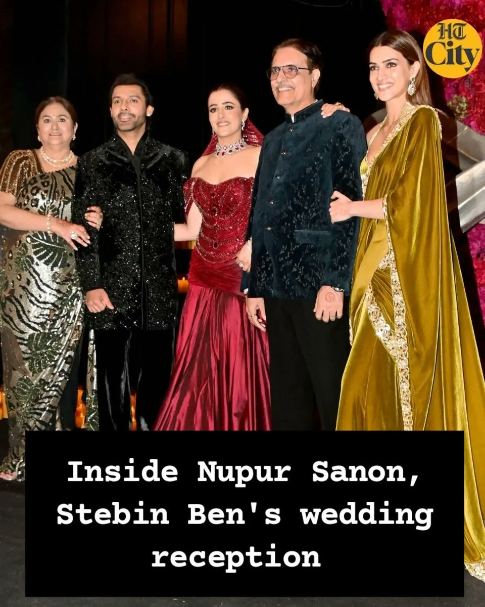 htcity's tweet image. Nupur Sanon and Stebin Ben hosted a star studded wedding reception in Mumbai on Tuesday. From Salman Khan, Disha Patani, Rohini Iyer, Mouni Roy, to many other names, several celebrities were in attendance.

Check out!

@NupurSanon  #stebinben #KritiSanon