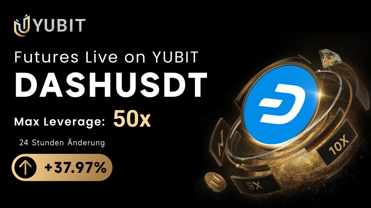 ⚡ $DASH +37,97% Rally

DASHUSDT Futures live mit 50x Hebel auf YUBIT 📊

Jetzt traden 👉 yubit.com/trade/usdt/DAS…

#YUBIT #DASH #DASHUSDT #Futures #Krypto #Trading #Hebel