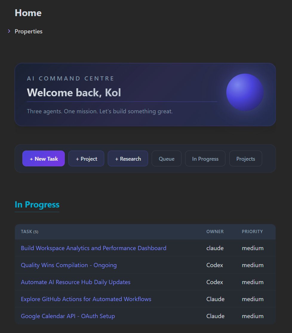 Obsidian command centre