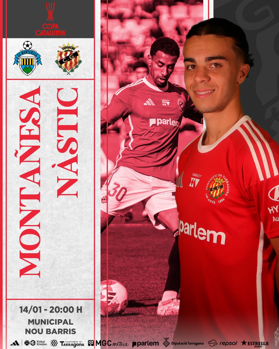 NASTICTARRAGONA's tweet photo. 🏆 𝐌𝐀𝐓𝐂𝐇𝐃𝐀𝐘 ⚽️ 𝗖𝗢𝗣𝗔 𝗖𝗔𝗧𝗔𝗟𝗨𝗡𝗬𝗔

📌 #MontañesaNàstic, 1/4 de final
🕗 20 h
🏟️ Municipal Nou Barris 
🎟️ Entrada: 5 €
📺 En directe al Twitch de ‘btv esports’ + web de @beteve 
 
#FEtsdeFerro https://t.co/7XauM6w2GA