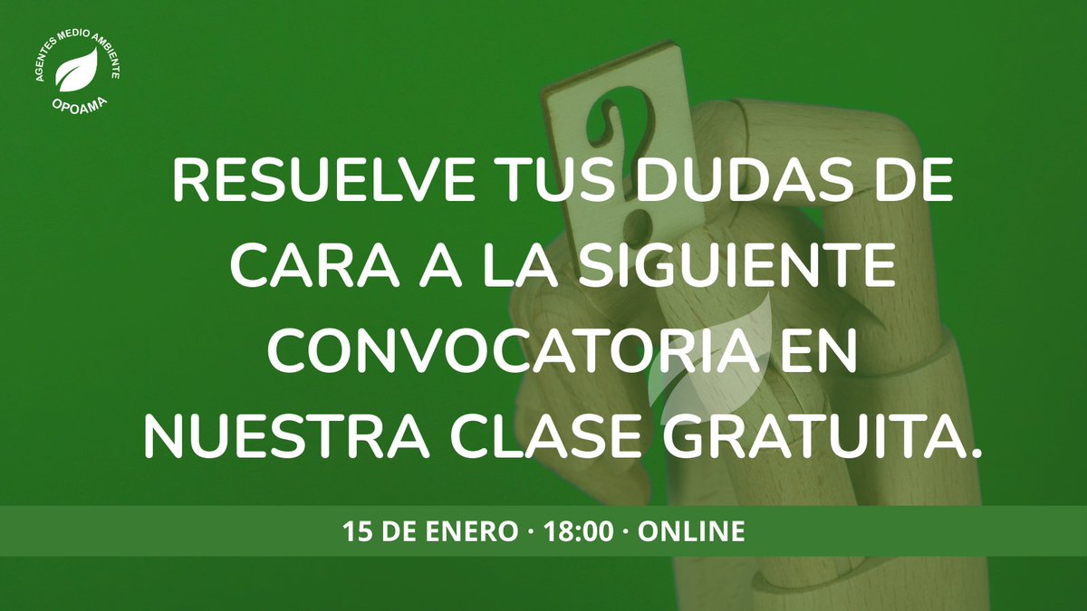 AgentesMA's tweet photo. ¿No sabes por donde empezar con la #Oposicion de #AgenteMedioambienteAndalucia?

En nuestra #ClaseGratuita del jueves 15 de enero, te diremos por donde empezar.

¿Aun no te has apuntado?

#AcademiaOnline #Andalucia #OposicionAndalucia https://t.co/xUVJAfm2Nv