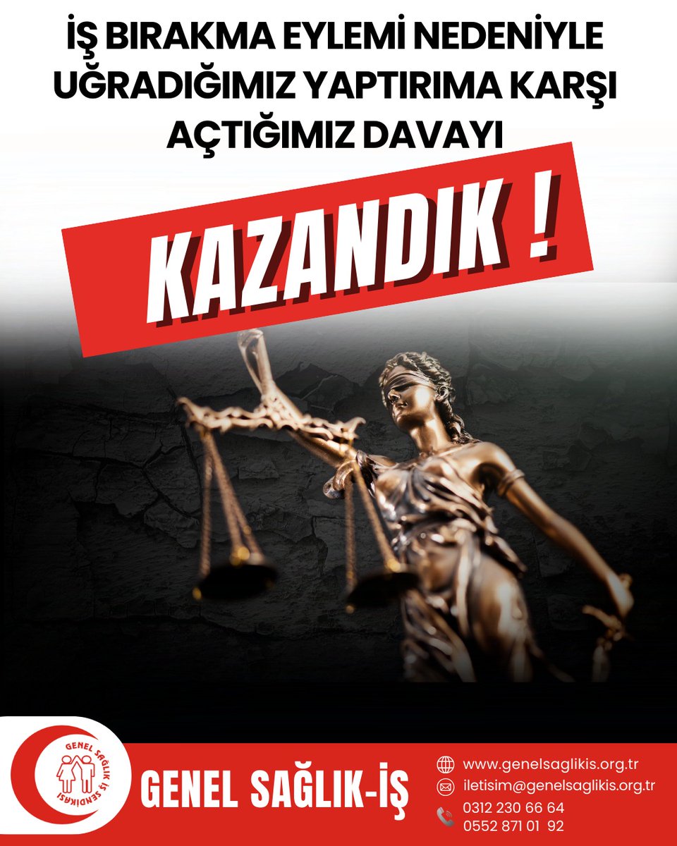 HAKLI İŞ BIRAKMA EYLEMLERİMİZ KARŞILIĞINDA YAPTIRIM UYGULANAMAYACAĞINI ADIYAMAN’DA DA GÖSTERDİK!

"...Özürsüz veya izinsiz olarak göreve geç gelmek, erken ayrılmak, görev mahallini terk etmek" fiilini işlediğinden söz edilemeyeceği, dolayısıyla Anayasa ve uluslararası