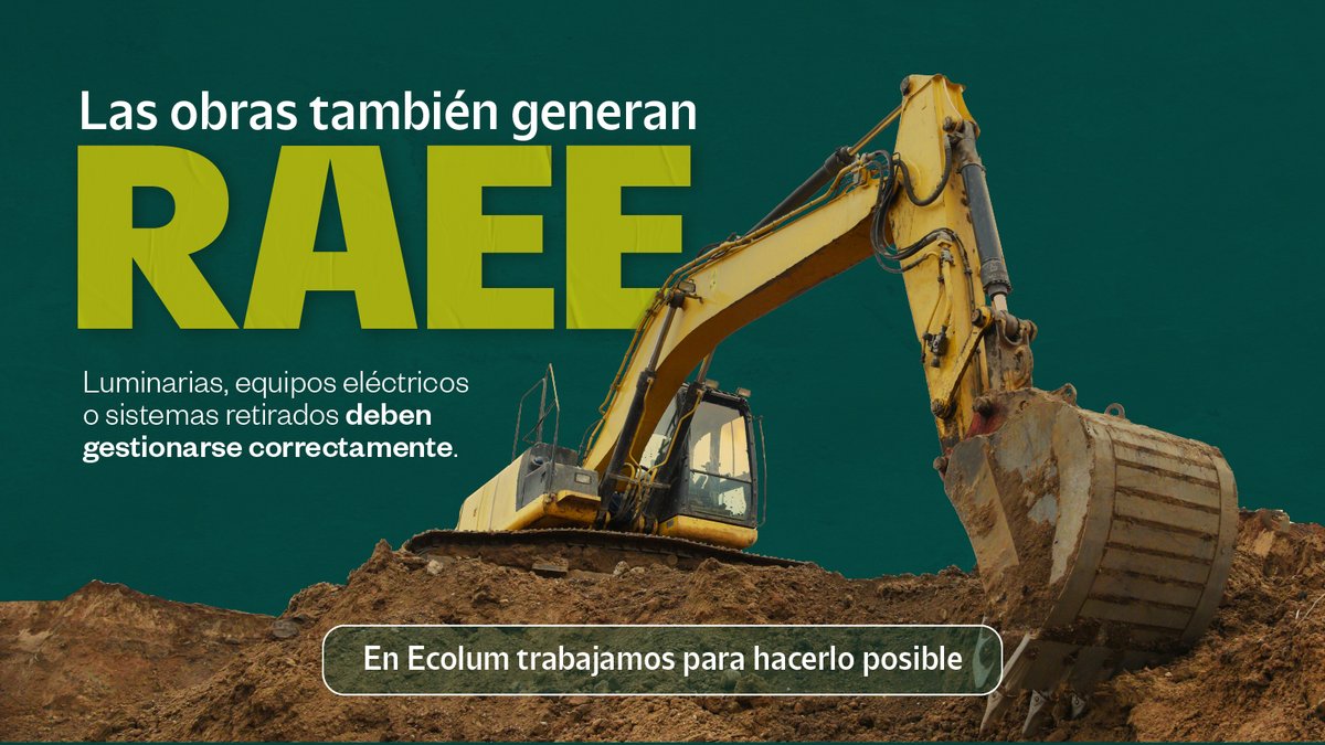 Las obras y las instalaciones también generan #RAEE.
Luminarias y equipos retirados deben gestionarse correctamente.
En Ecolum trabajamos para hacerlo posible.
#EconomíaCircular #residuosobra
