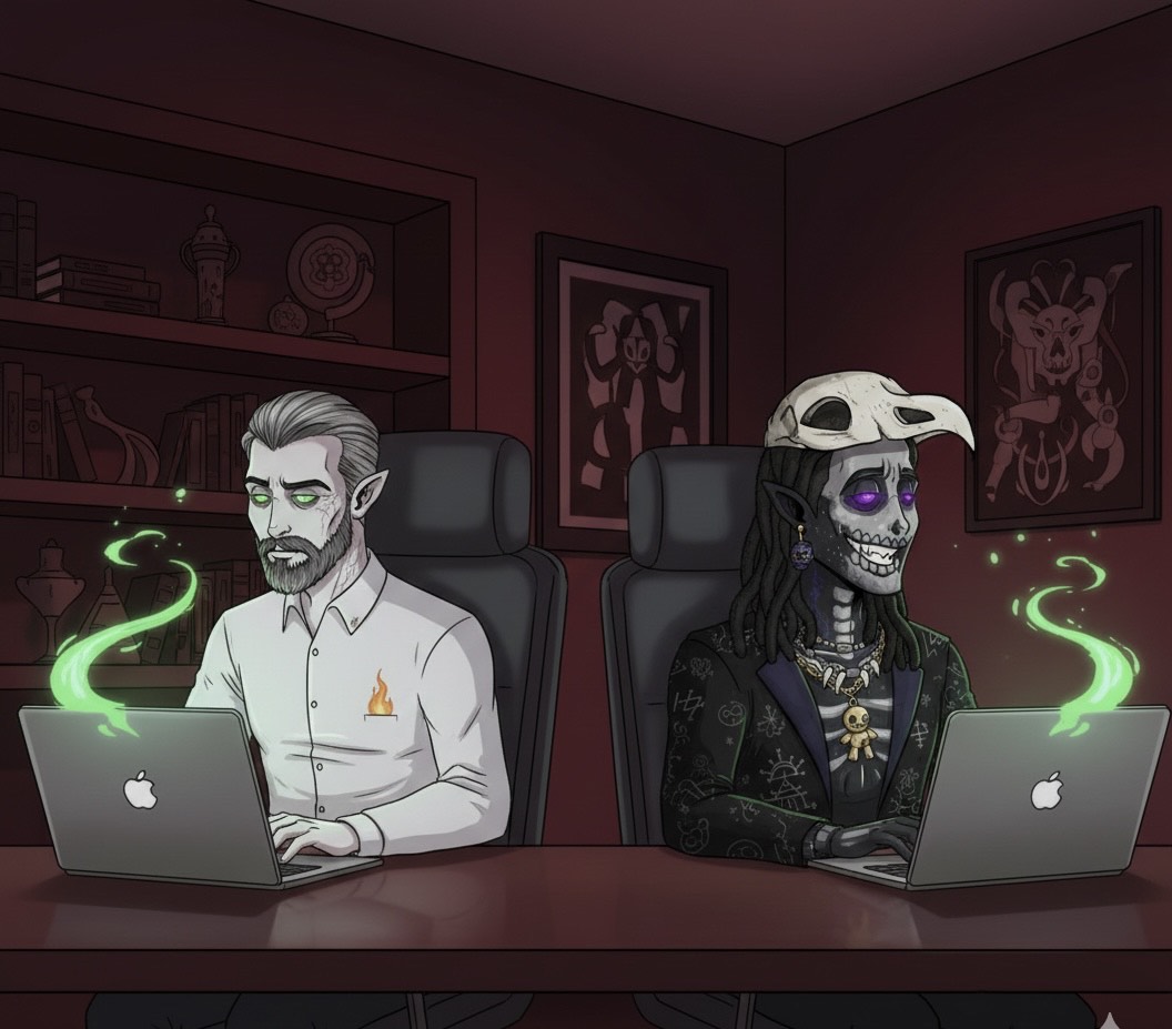 SoDeadNFT's tweet image. First team members you're likely to meet when you knock on the door of @SoDeadNFT 🦇: @colesyreborn &amp;amp; @DorianDoriandj
the kind of guy who makes you a bloody coffee🩸
#Solana #SolanaCommunity