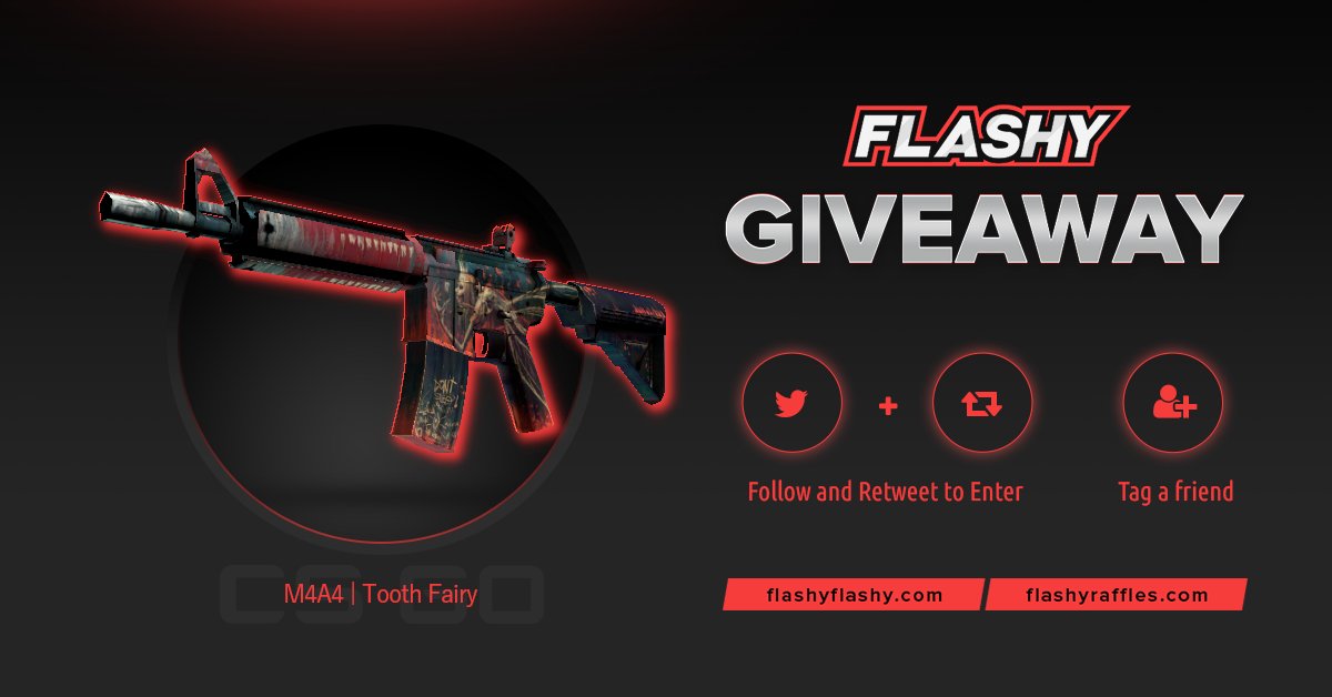 flashyflashycom's tweet image. 🔥 24H GIVEAWAY !!! 🏆 M4A4 Tooth Fairy !

To win:
✅ Visit for free codes: flashyflashy.com
✅ Retweet
✅ Tag a friend 
✅ Follow us
✅ Turn on twitter notifications

#flashyflashy #giveaway #csgoskins #CSGOGiveaway