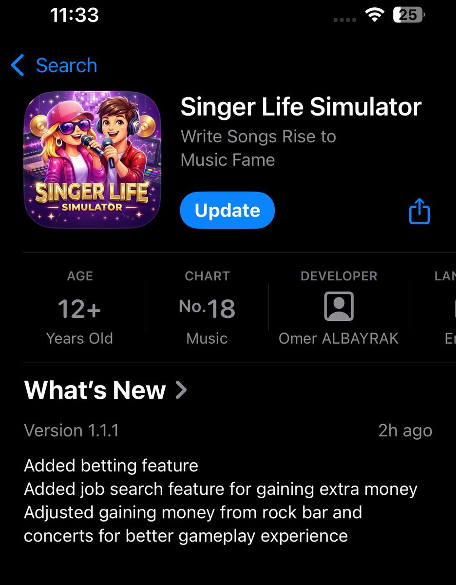 BrutalGamer_'s tweet image. New Update On The New Game : Singer Life Simulator 👌🔥 

Comment with updates you would like to see next and any bugs you have encountered