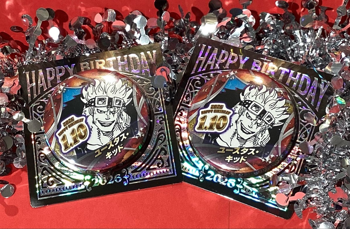 新商品】原画商品 バースデイ缶バッジ ユースタス・キッド 550円(税込