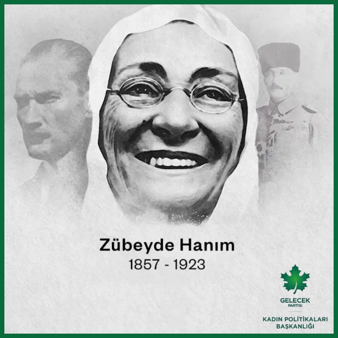 Cumhuriyetimizin kurucusu Mustafa Kemal Atatürk’ün annesi Zübeyde Hanım’ı, vefatının 103. yıl dönümünde sevgi, saygı ve minnetle anıyoruz.

<a href="/GelecekPartiTR/">Gelecek Partisi</a> 
<a href="/Ahmet_Davutoglu/">Ahmet Davutoğlu</a> 
<a href="/karadagyesim/">Dr. Yeşim KARADAĞ</a>