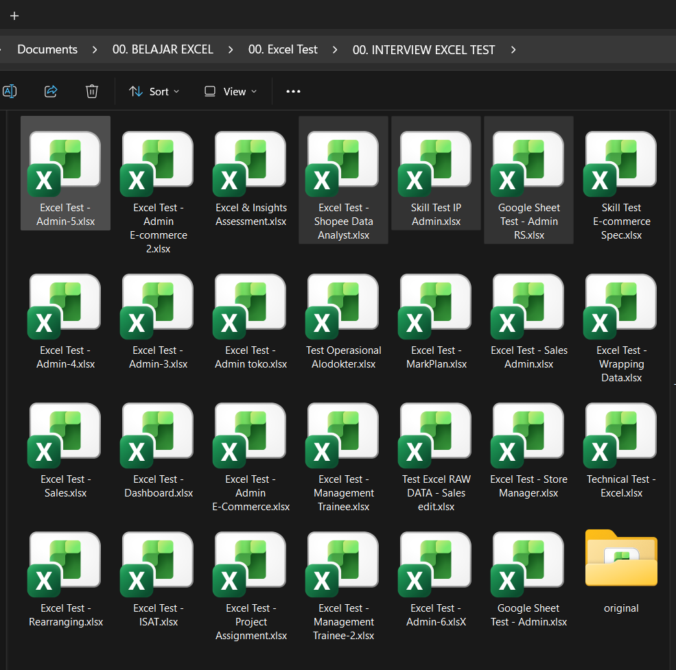 <a href="/tanyarlfes/">Tanyarlfes</a> saya mengumpulkan soal-soal interview excel, banyak posisi gk cuma admin

Jika berminat silakan kirim request access terlebih dahulu, nanti sy acc.
belum semua saya share, bertahap karena beberapa file perlu penyesuaian. :))))

bit.ly/EXCEL_INTERVIE…