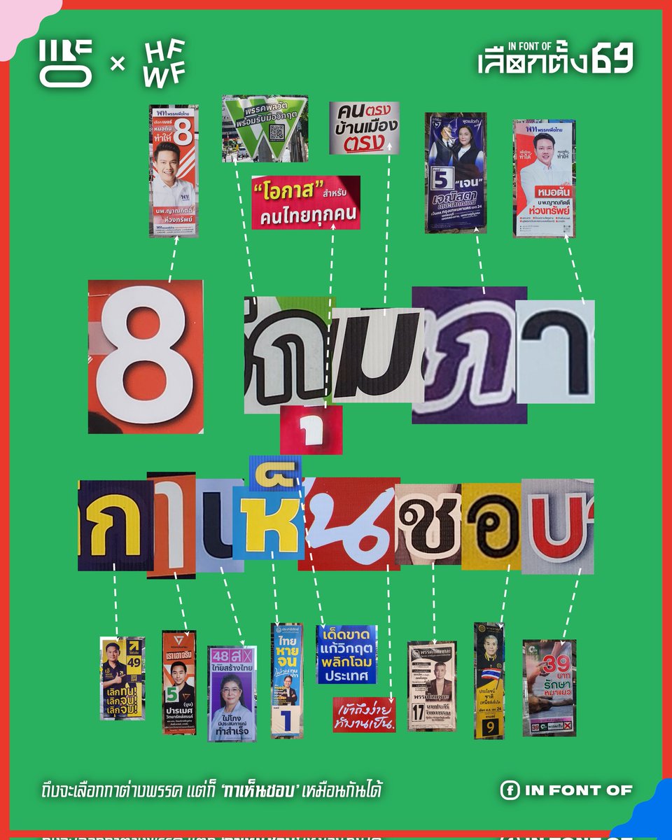 ถึงเราจะเลือกกาต่างพรรค แต่ก็ 'กาเห็นชอบ' เหมือนกันได้
#8กุมภากาเห็นชอบ
----------
#เลือกตั้ง2569 #thaifont #ฟอนต์ไทย #ฟอนต์ #font #infontofเลือกตั้ง69 #infontof #HaveFunWithFont