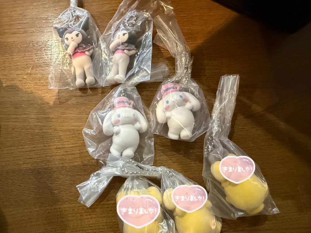 vm25rr's tweet photo. サンリオキャラクターズ サンリオ ミニチュアチャーム～ライブキャラクター～ ガチャ ガチャガチャ 交換

【譲】
クロミ×2
シナモロール×2

【求】
ハローキティ♾️

まとめて交換大歓迎です!!
郵送交換 https://t.co/NCa0pWehYN