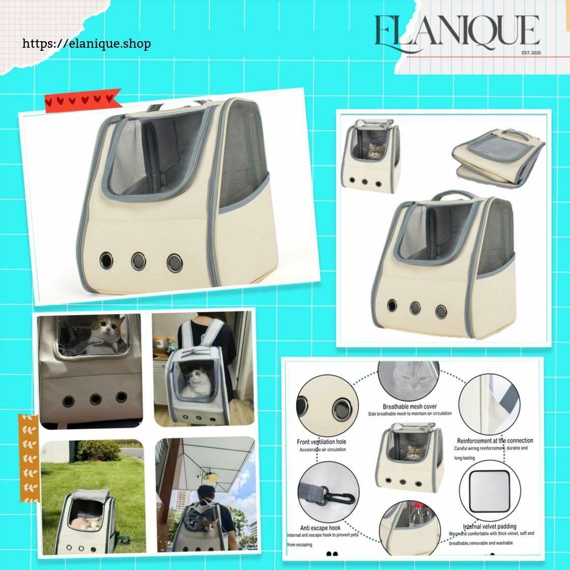 elaniqueshop's tweet image. Travel in style with your furry friend! Our spacious and breathable Pet Cat Backpack is perfect for adventures. Grab yours now for just $116.99! #PetTravel #CatBackpack

Shop Now elanique.shop/products/pet-c…