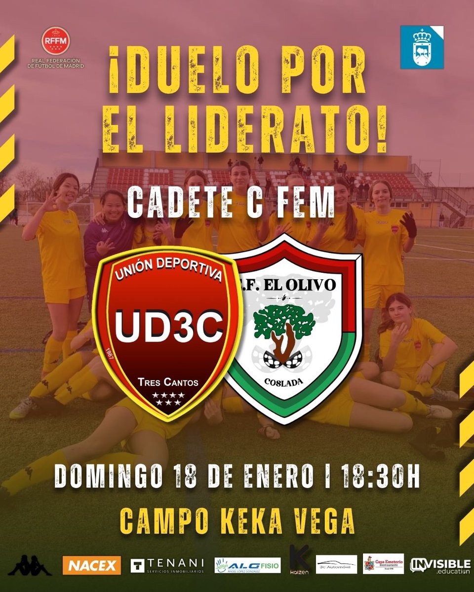 ¡𝐋𝐎𝐒 𝐃𝐔𝐄𝐋𝐎𝐒 𝐏𝐎𝐑 𝐄𝐋 𝐀𝐒𝐂𝐄𝐍𝐒𝐎 𝐘 𝐄𝐋 𝐋𝐈𝐃𝐄𝐑𝐀𝐓𝐎 𝐄𝐍 𝐉𝐔𝐄𝐆𝐎! ⚔️

Nuestro 𝗖𝗔𝗗𝗘𝗧𝗘 𝗖 𝗙𝗘𝗠 disputará en 🏠 un auténtico 𝗣𝗔𝗥𝗧𝗜𝗗𝗔𝗭𝗢 ante el 𝗟𝗜𝗗𝗘𝗥 de la competición.

🆚 <a href="/efelolivocosla1/">𝙀.𝙁.𝙀𝙡 𝙊𝙡𝙞𝙫𝙤 𝙙𝙚 𝘾𝙤𝙨𝙡𝙖𝙙𝙖</a> 
🏟️ 𝗖𝗮𝗺𝗽𝗼 𝗞𝗲𝗸𝗮 𝗩𝗲𝗴𝗮
🕕 𝟭𝟴:𝟯𝟬𝗵