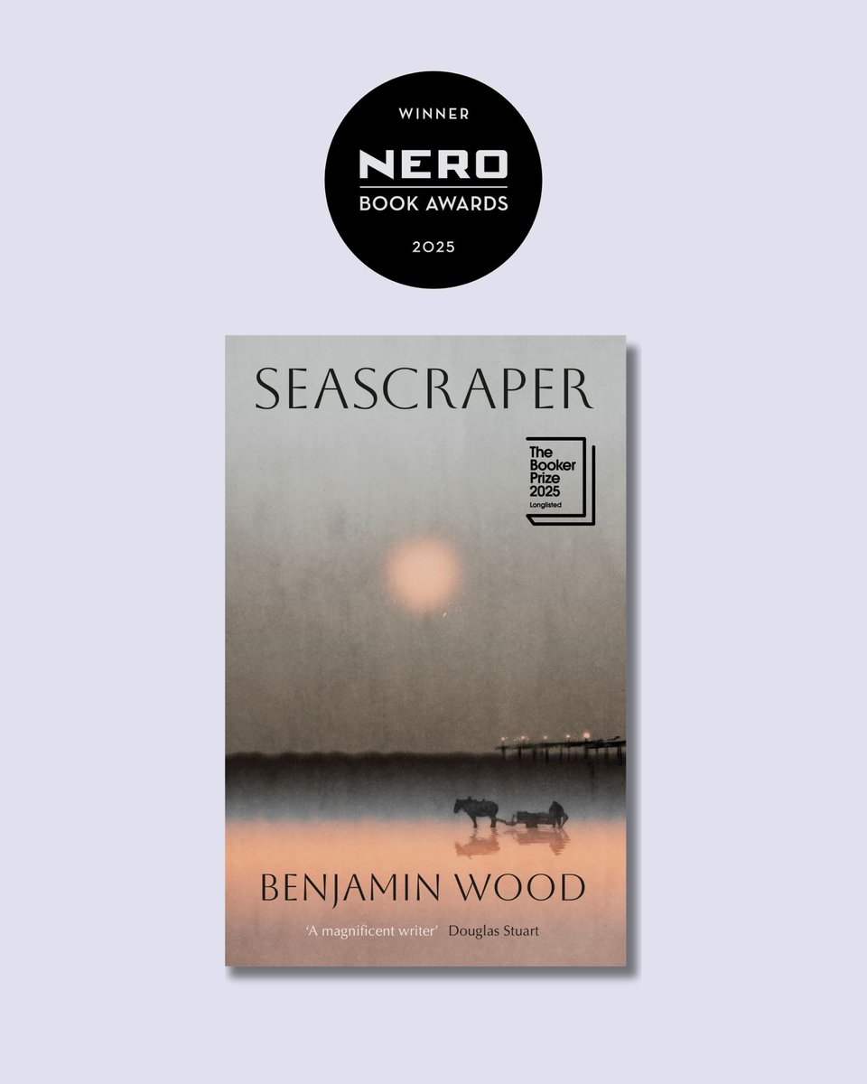 VikingBooksUK's tweet photo. 🏆 WINNER 🏆
Seascraper by Benjamin Wood has won the 2025 Nero Book Awards in the Fiction category.
A breathtaking novel that captured the judges’ imagination — huge congratulations to Benjamin on this outstanding achievement.
#nerobookawards2025 #Seascraper #BenjaminWood https://t.co/mQLeiJyDZo