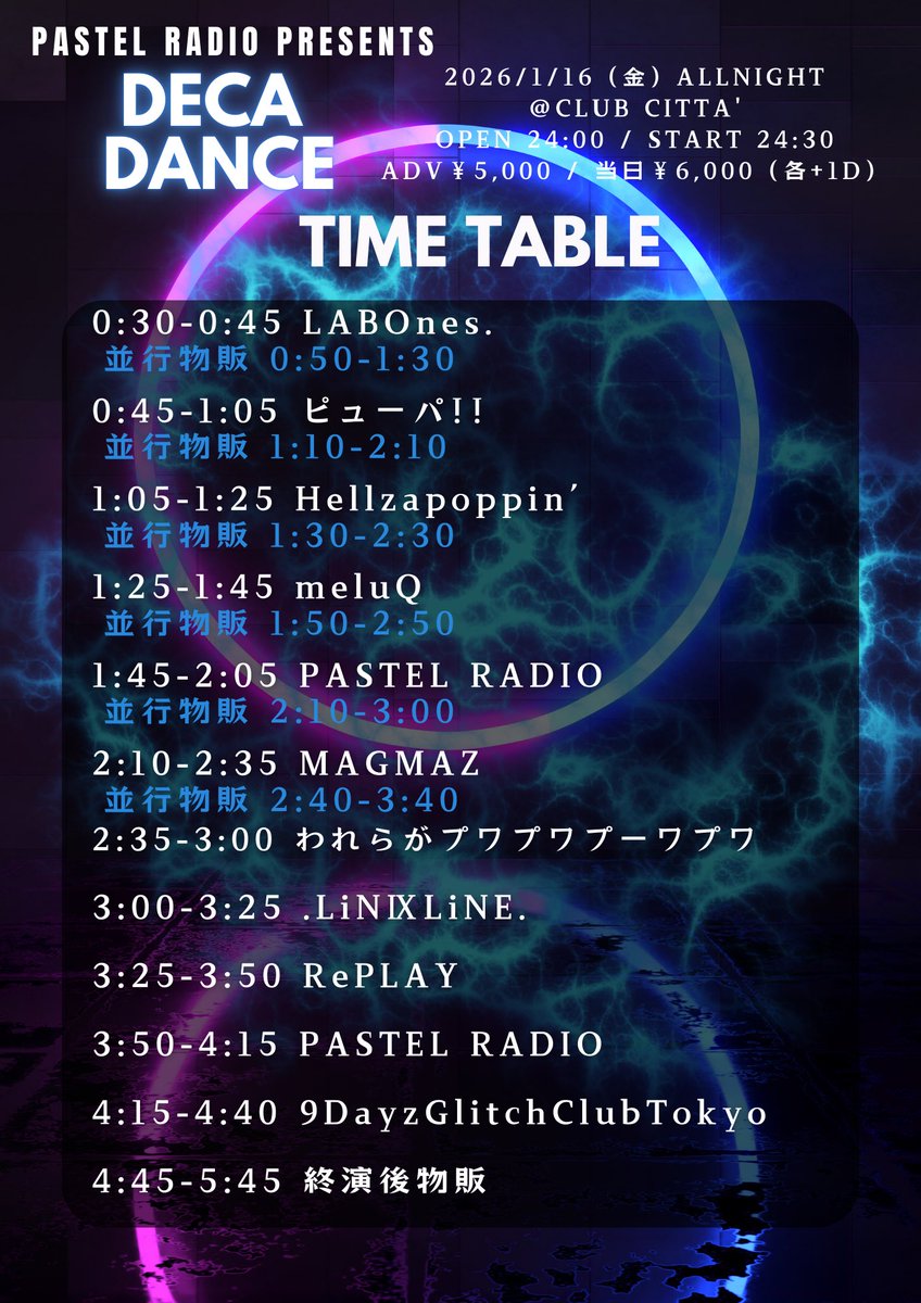 LABOnes.からはじまるデカダンス 16日CLUB CITTA' ゆらゆらふらふら