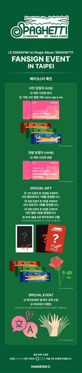 台北対面サイン会] LE SSERAFIM 1st Single Album 'SPAGHETTI' FANSIGN