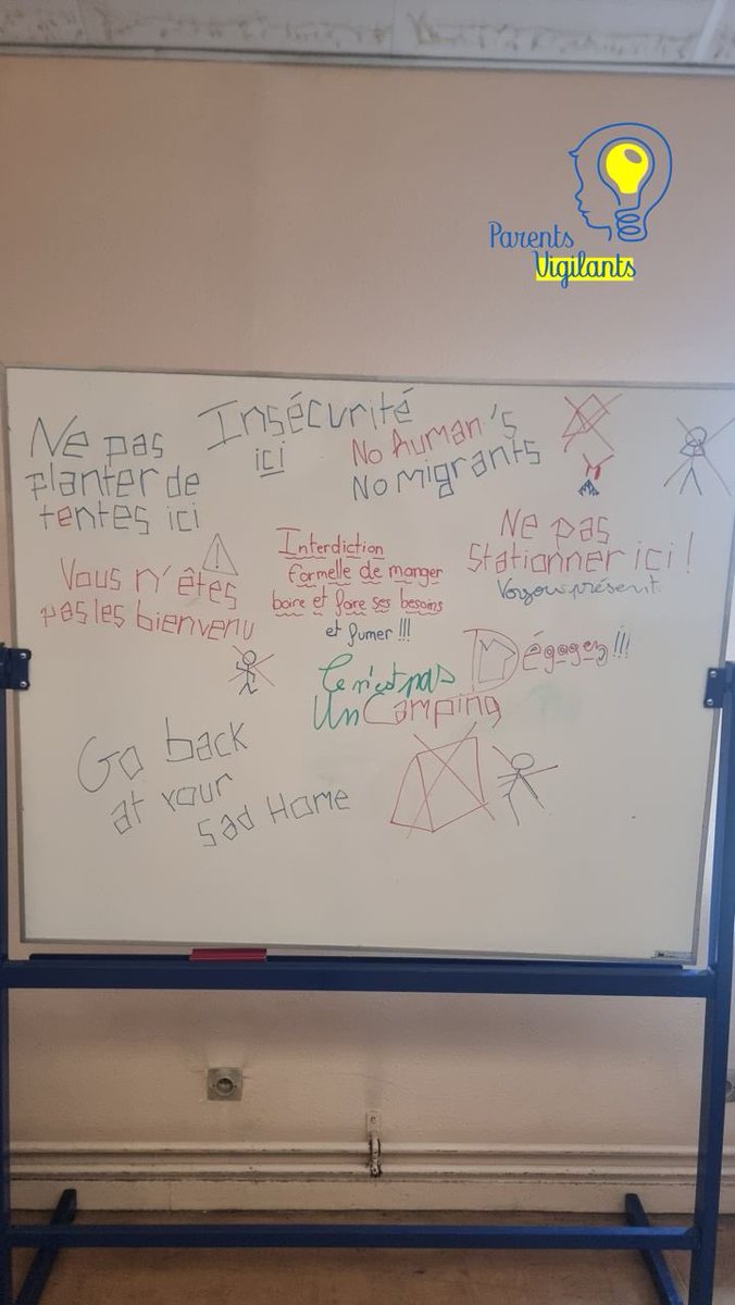 🟡 Alerte propagande‼️

Une exposition reproduisant un camp de migrants s’est tenue au collège Danielle Casanova de Vitry-sur-Seine.

Une classe de 4e a participé à l’installation de l’expo, sous la direction de leur professeur de français à l’initiative du projet.

🛡️Refusez le